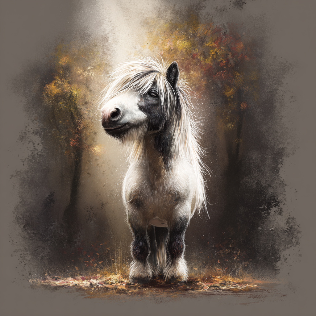 Fantastic tiny horse caricature